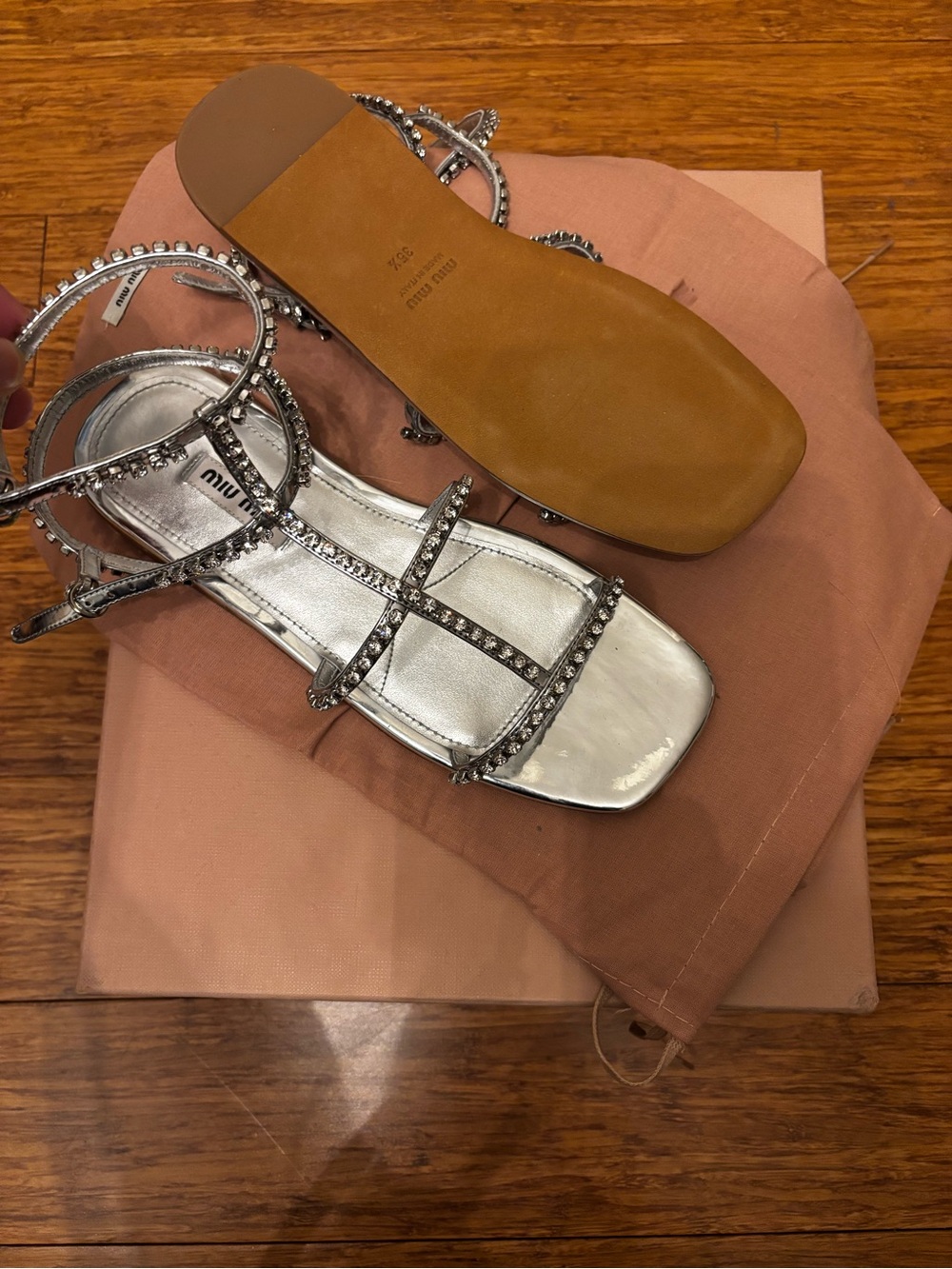 BNIB Miu Miu crystal sandals